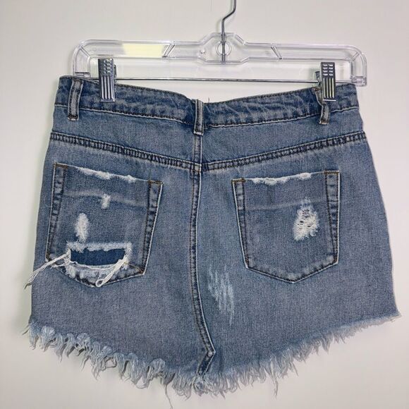 Vestique Blue Distressed Mini Skirt - Picture 3 of 4